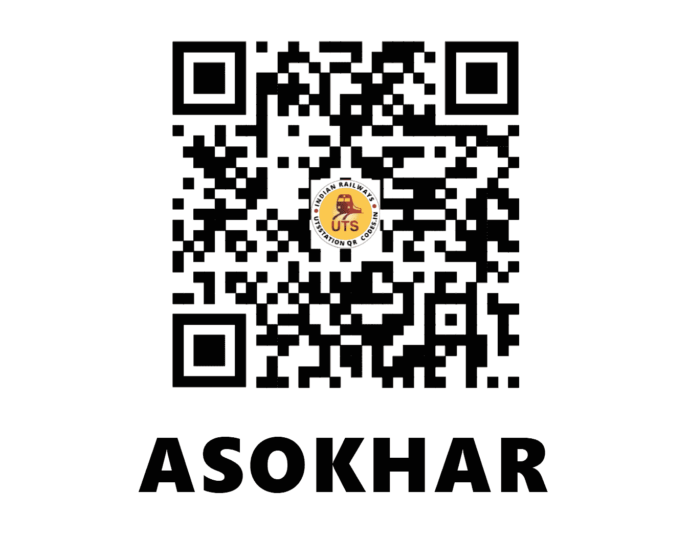 UTS QR Code for ASOKHAR - AXK (NC - MADHYA PRADESH)